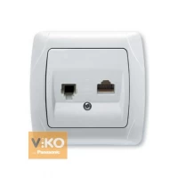 Розетка TF + RJ45 белая ViKO Carmen