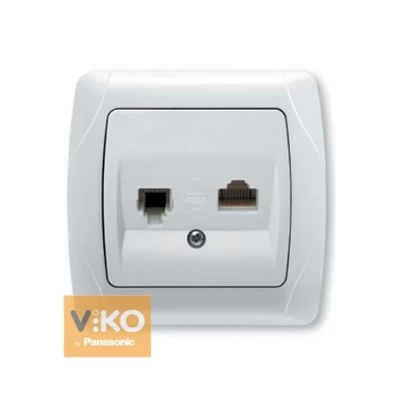 Розетка TF + RJ45 белая ViKO Carmen