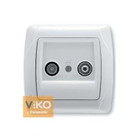 Розетка TV+radio концевая белая ViKO Carmen
