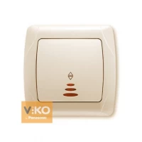 Выключатель 1-кл. проходной с подсветкой крем ViKO Carmen
