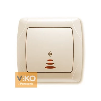 Выключатель 1-кл. проходной с подсветкой крем ViKO Carmen
