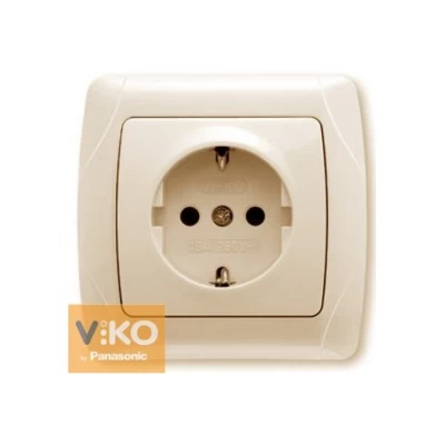 Розетка с заземлением крем ViKO Carmen