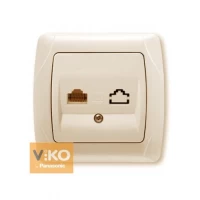 Розетка компьютерная 1-ая RJ-45 крем ViKO Carmen