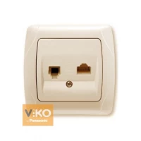 Розетка TF + RJ45 крем ViKO Carmen