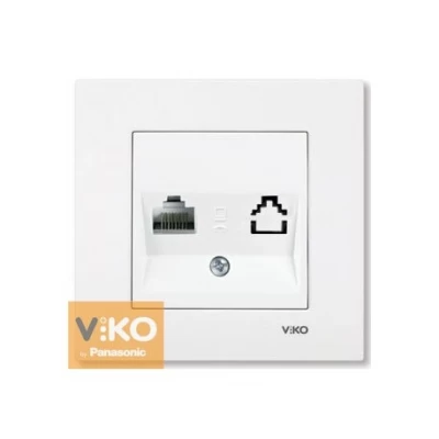 Розетка компьютерная 1-ая RJ-45 белая ViKO Karre