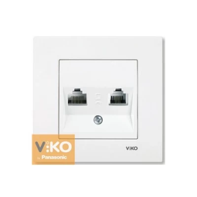 Розетка TF + RJ45 белая ViKO Karre