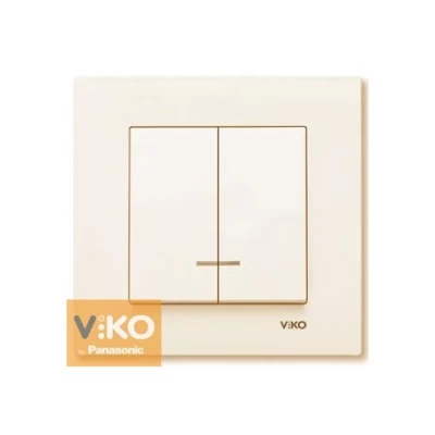 Выключатель 2-кл.с подсветкой Крем ViKO Karre