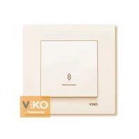 Выключатель 1-кл. проходной с подсветкой Крем ViKO Karre