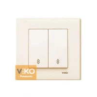 Выключатель 2-кл. проходной Крем ViKO Karre