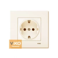 Розетка с заземлением крем ViKO Karre