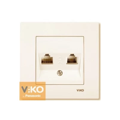 Розетка TF + RJ45 крем ViKO Karre