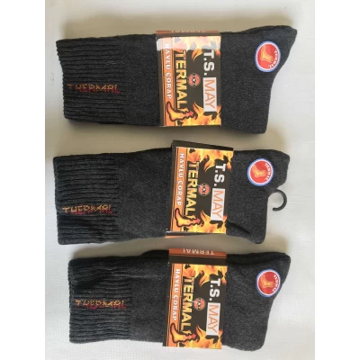 Носки TERMAL носок ликра хлопок махра мужская 41-45 термальный. Цвет : темно серый. Производство Турция