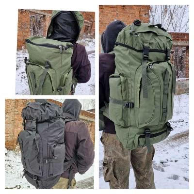 Рюкзак Х014 на 75л. Плотная ткань 900D. На подкладке. Под клапаном молния 10мм.