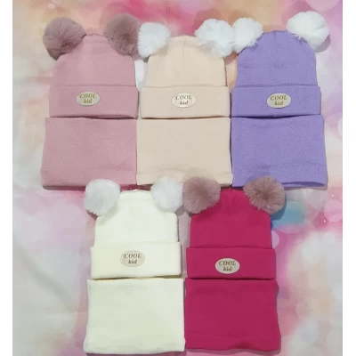 Детская шапка с хомутом МД 22-06 для девочки (акрил, подкладка флис) 0282 Детская шапка с хомутом МД 22-06 для девочки (акрил, подкладка флис) 0282