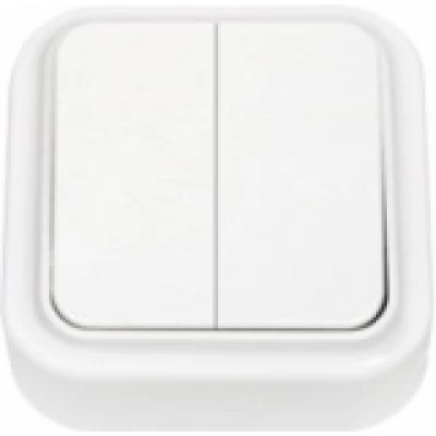 А56-134 Выключатель двойной наружный Пралеска Bylectrica белый