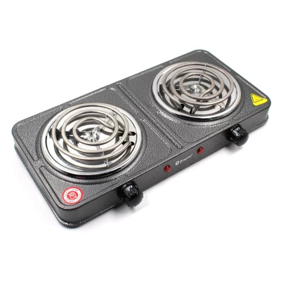 Плита электрическая Domotec MS-5802 2кф., 2000Вт. (Серый)