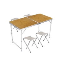 Стол и стулья Easy Campi 1+4 120х60х70см Светлое дерево №4