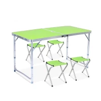 Стол и стулья Easy Campi 1+4 120х60х70см Зеленый (складной, для пикника)