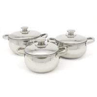 Набор Кастрюль 3 Шт С Крышками Нержавейка A-PLUS 2059