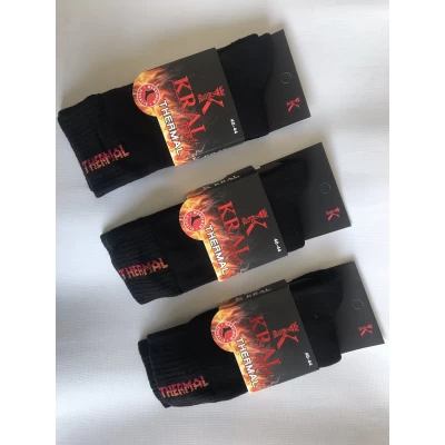 Носки KRAL ликра хлопок махра мужская 42-45 ТЕРМО. Цвет: чёрный. Производство Турция