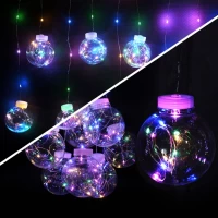 Гирлянда-штора (Curtain-Lights) 150М внутренняя, пров.:прозрачный, 3м (Разноцветная)