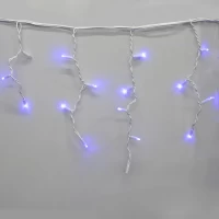 Гирлянда-бахрома (Icecle-Lights) 120 Short curtain-B-1 наружная, пров.:белый, 5м (Синий)