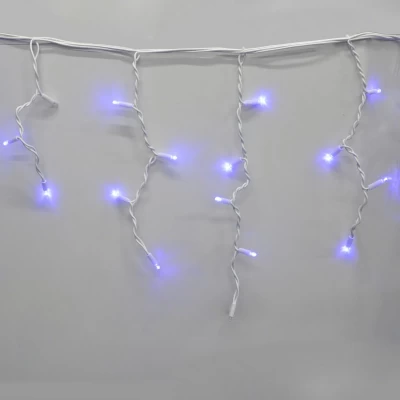 Гирлянда-бахрома (Icecle-Lights) 120 Short curtain-B-1 наружная, пров.:белый, 5м (Синий)