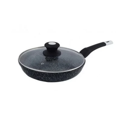 Сковорода UNIQUE UN-5144 22 см с крышкой/гранит темный