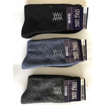 Носки STYLE LUXE шерсть с махрой мужская 40-45. Цвет : ассорти