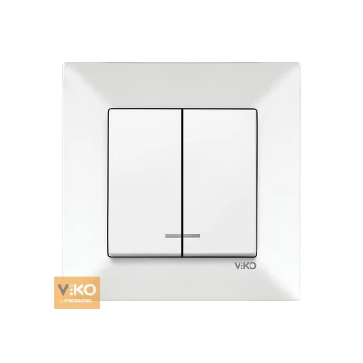 Выключатель 2 кл. с подсветкой белый Meridian