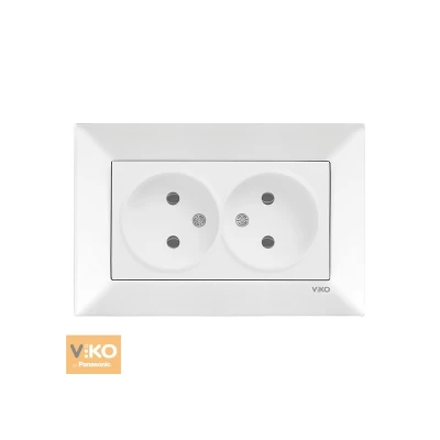 Розетка 2-я без заземления белая Meridian