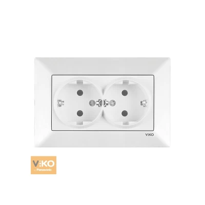 Розетка 2 -я с заземлением белая Meridian