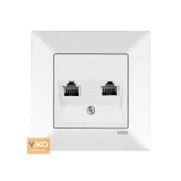 Розетка 2-я TF телефонная белая Meridian 