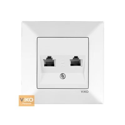 Розетка 2-я TF телефонная белая Meridian