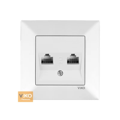 Розетка 2-я компьютерная белая Meridian