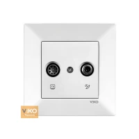 Розетка 2-я телевизионная TV + SAT концевая белая Meridian 