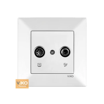 Розетка 2-я телевизионная TV + SAT концевая белая Meridian