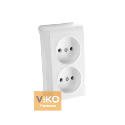 Розетка без заземления 2-ая белая ViKO Vera