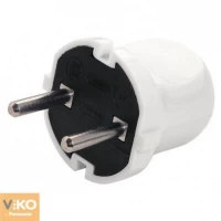 Вилка белая без заземления Viko 