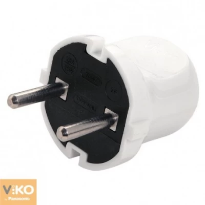 Вилка белая без заземления Viko Вилка белая без заземления Viko