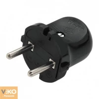 Вилка черная без заземления Viko 