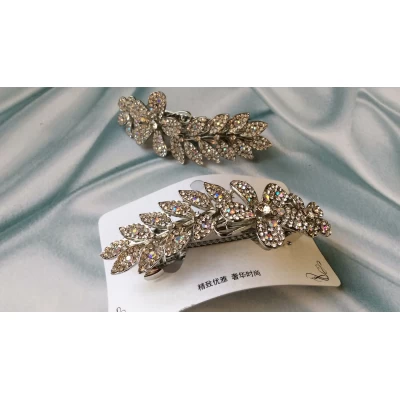 Заколка автомат, 9 см, серебро Заколка автомат, 9 см, серебро