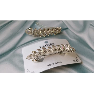 Заколка автомат, 8,5 см, серебро Заколка автомат, 8,5 см, серебро