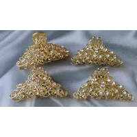 Краб металл, золото страза, 7 см