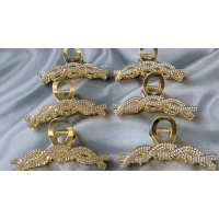 Краб металл, золото страза, 10 см