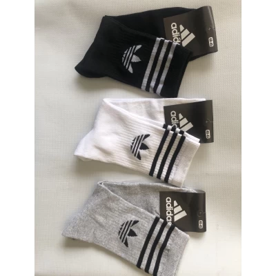 Носки ADIDAS ликра мужская 40-45 высокая резинка . Цвет : ассорти