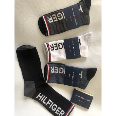 Носки TOMMY HILFIGER ликра хлопок мужские 42-45 высокая резинка . Цвет : ассорти . Производство: Турция