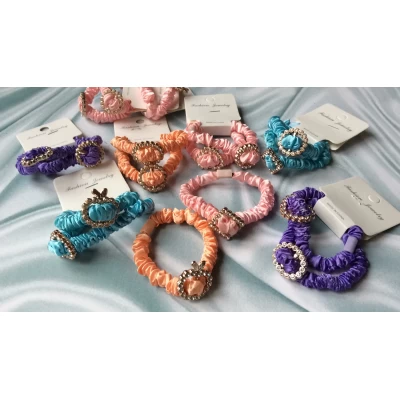 Резинка объемная, атлас стразы