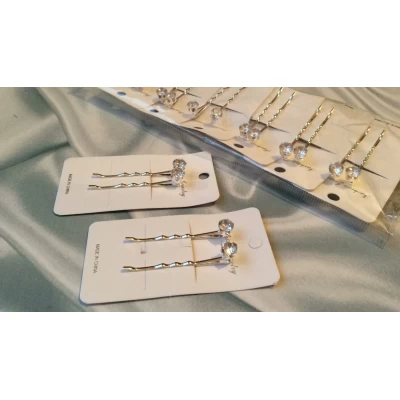 Заколка невидимка, серебро, 5 см