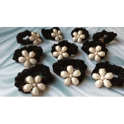 Резинка велюр, перламутр, диам 6 см